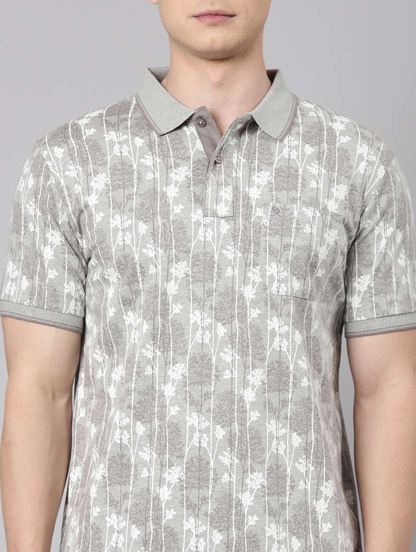 men printed short sleeve slim fit polo t-shirt - 22094094 -  Standard Image - 4