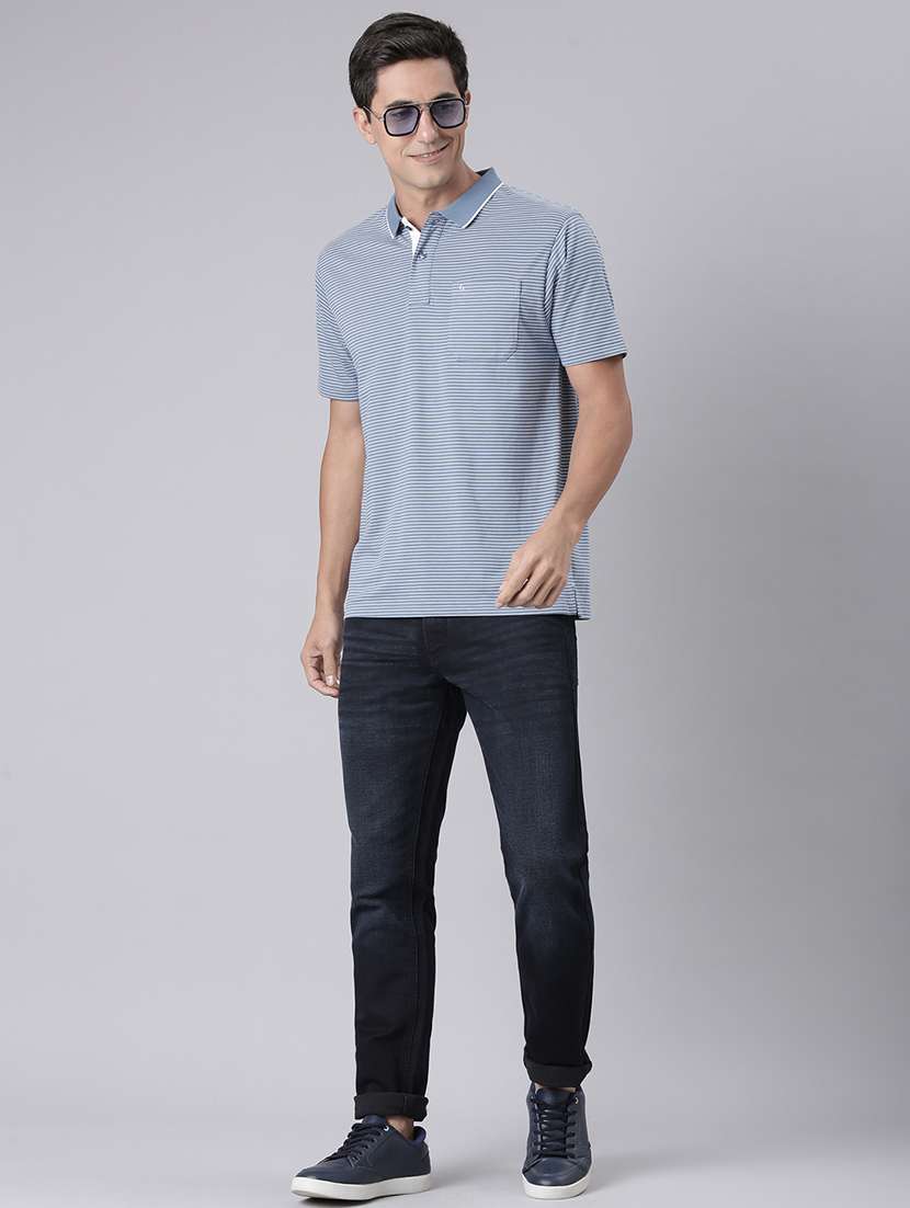 men striped short sleeve regular fit polo t-shirt - 22094095 -  Standard Image - 4