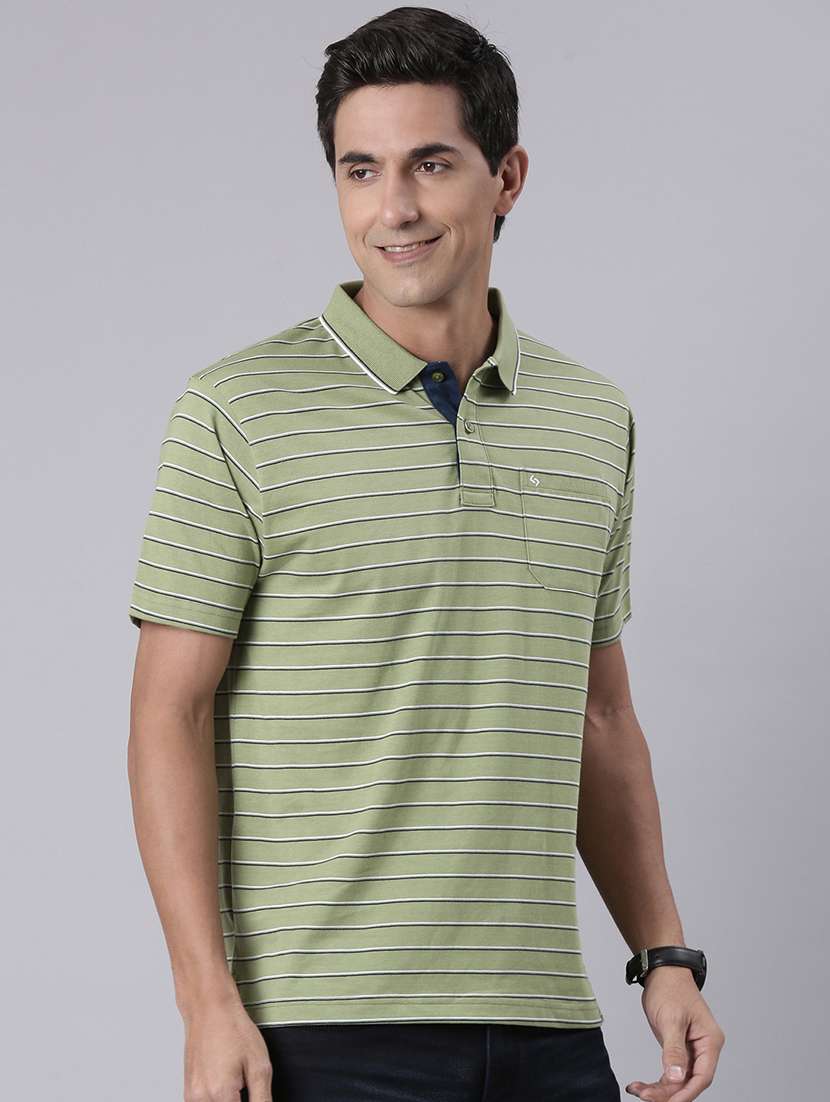 men striped short sleeve regular fit polo t-shirt - 22094096 -  Standard Image - 1