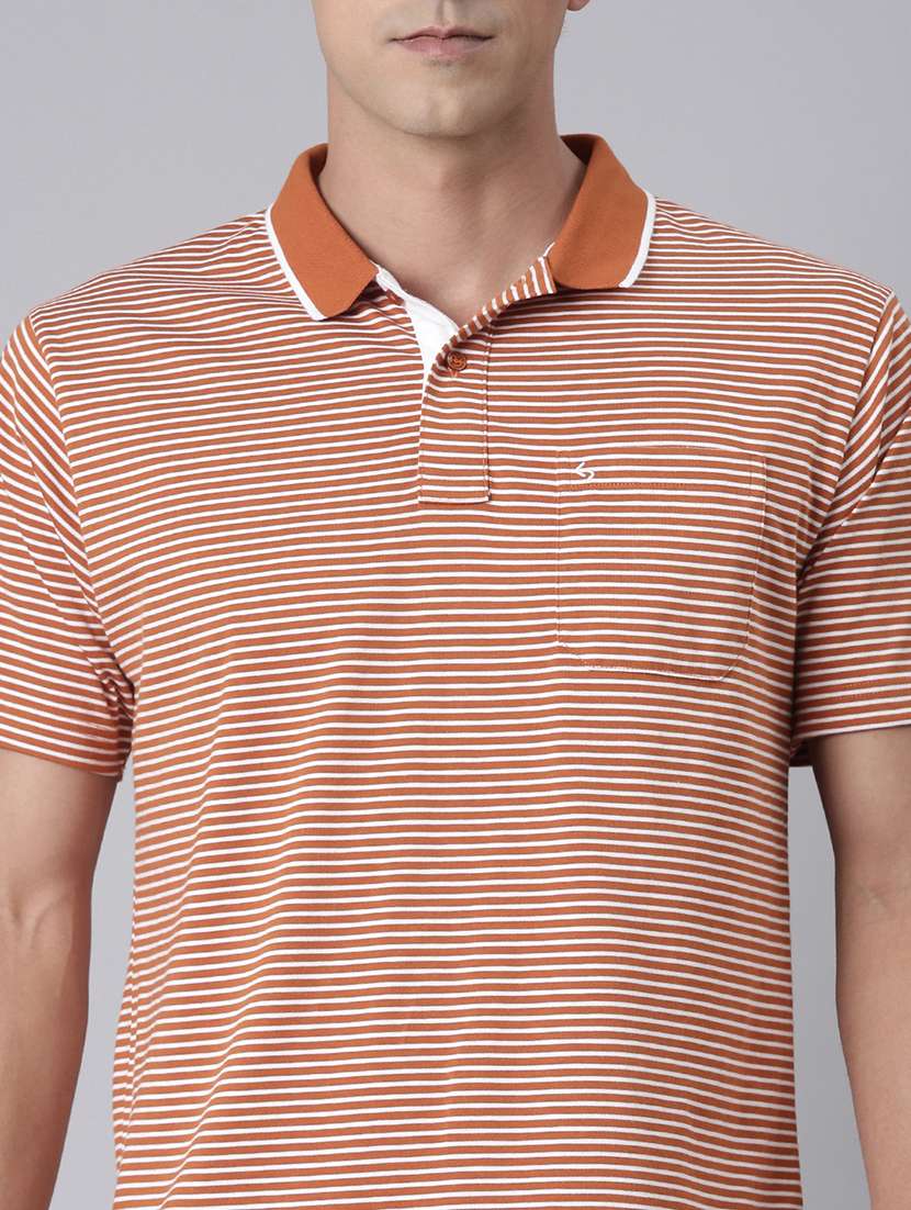 men striped short sleeve regular fit polo t-shirt - 22094099 -  Standard Image - 4