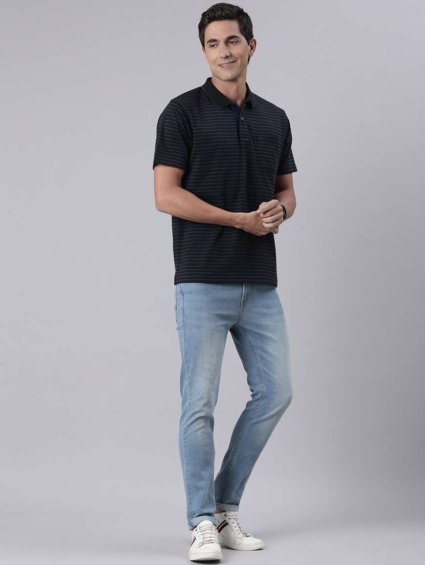 men striped short sleeve regular fit polo t-shirt - 22094101 -  Standard Image - 4