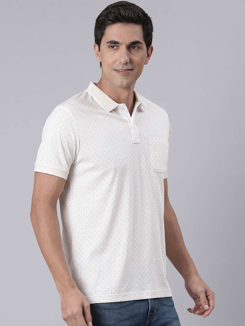 men printed short sleeve slim fit polo t-shirt - 22094102 -  Standard Image - 1