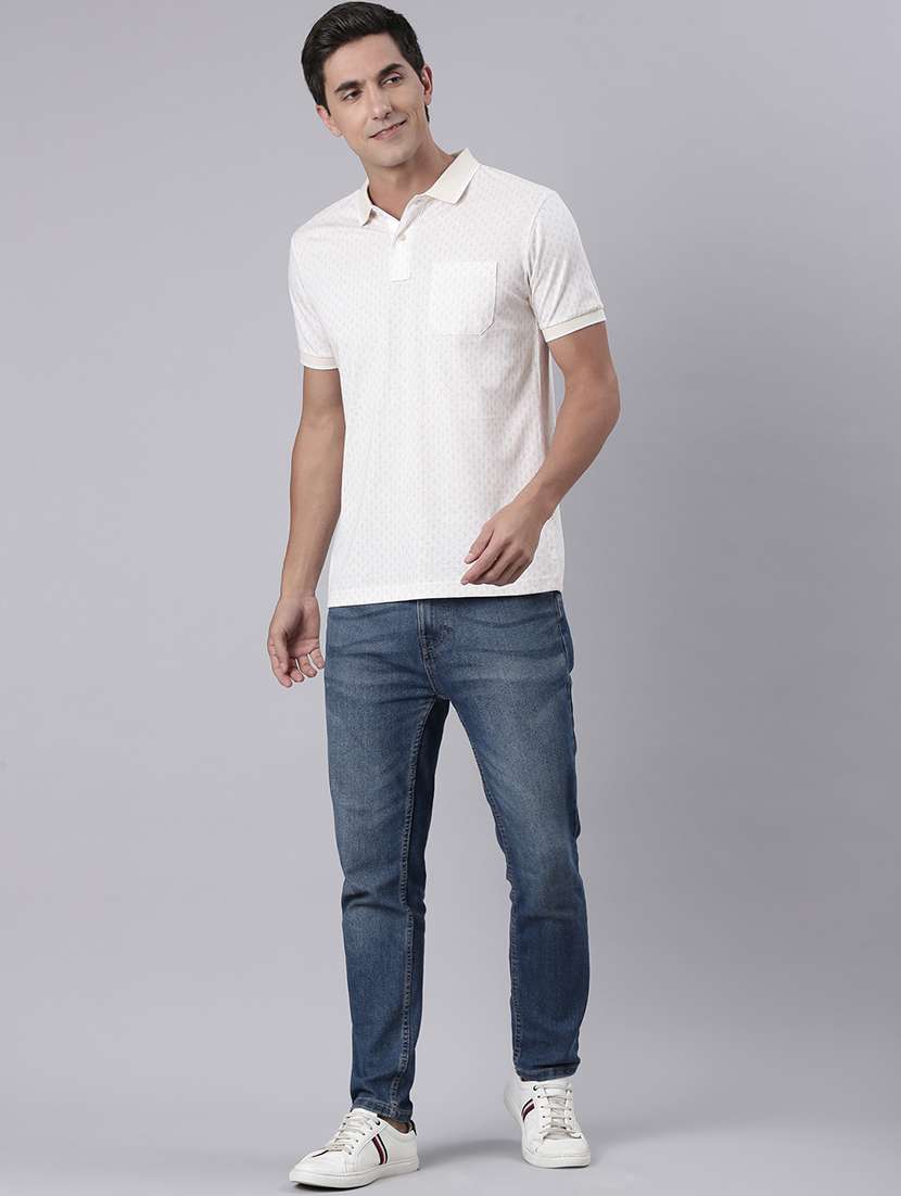 men printed short sleeve slim fit polo t-shirt - 22094102 -  Standard Image - 4