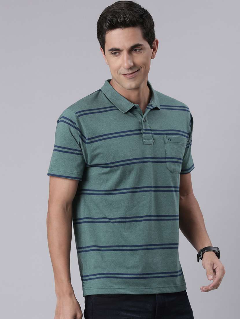 men striped short sleeve regular fit polo t-shirt - 22094104 -  Standard Image - 1