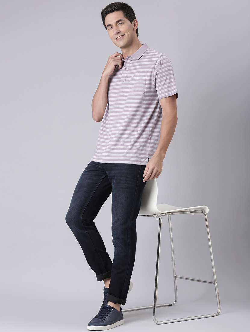 men striped short sleeve regular fit polo t-shirt - 22094105 -  Standard Image - 4