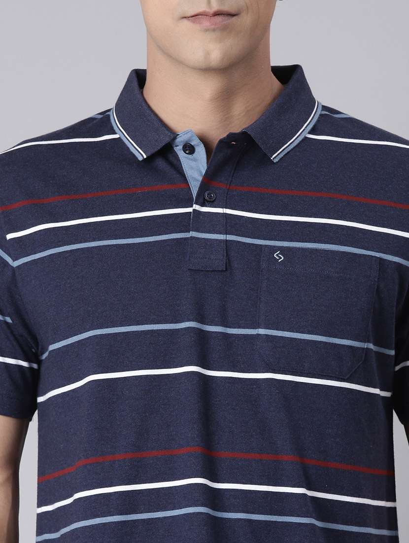 men striped short sleeve regular fit polo t-shirt - 22094109 -  Standard Image - 4