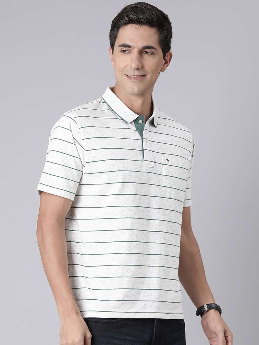 men striped short sleeve regular fit polo t-shirt - 22094110 -  Standard Image - 1