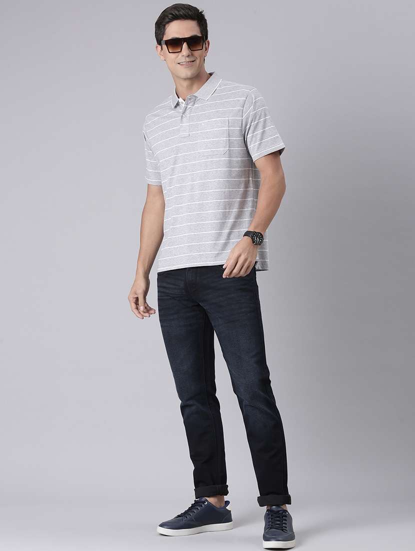 men striped short sleeve regular fit polo t-shirt - 22094111 -  Standard Image - 4