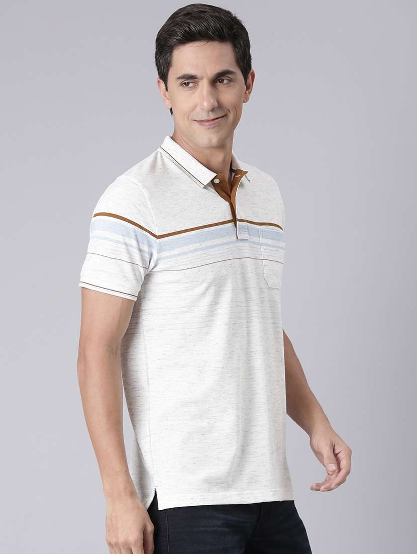 men striped short sleeve regular fit polo t-shirt - 22094112 -  Standard Image - 1