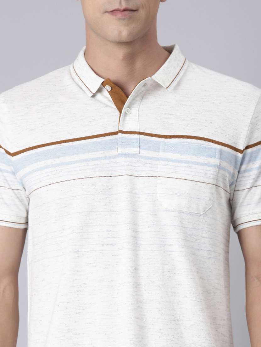 men striped short sleeve regular fit polo t-shirt - 22094112 -  Standard Image - 4