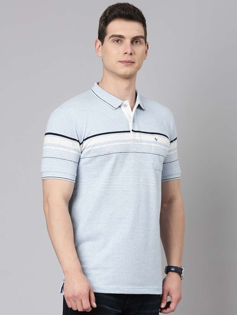 men striped short sleeve regular fit polo t-shirt - 22094113 -  Standard Image - 1