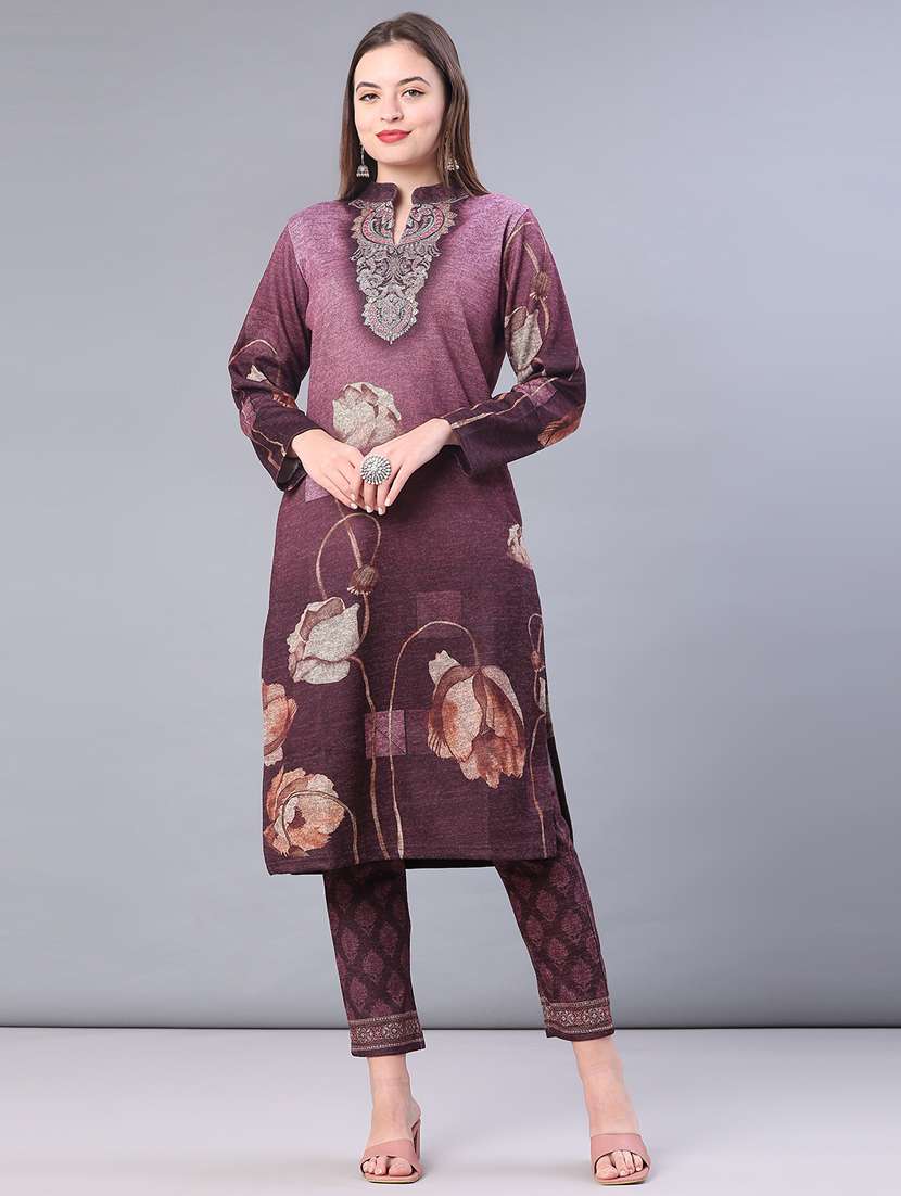 women printed long sleeve kurta pant with dupatta set - 22094390 -  Standard Image - 1