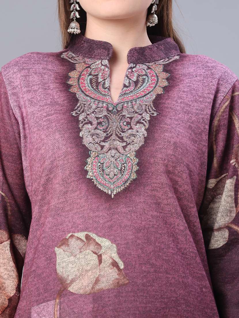 women printed long sleeve kurta pant with dupatta set - 22094390 -  Standard Image - 4