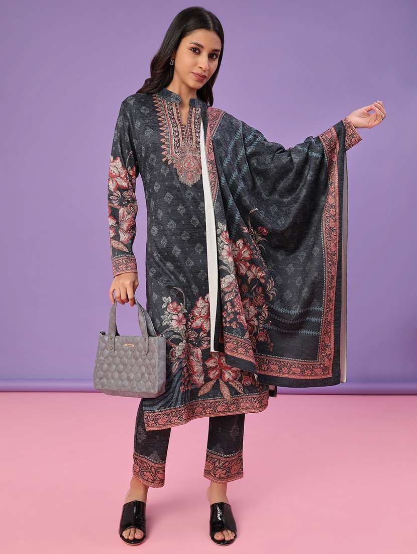 women printed long sleeve kurta pant with dupatta set - 22094392 -  Standard Image - 1