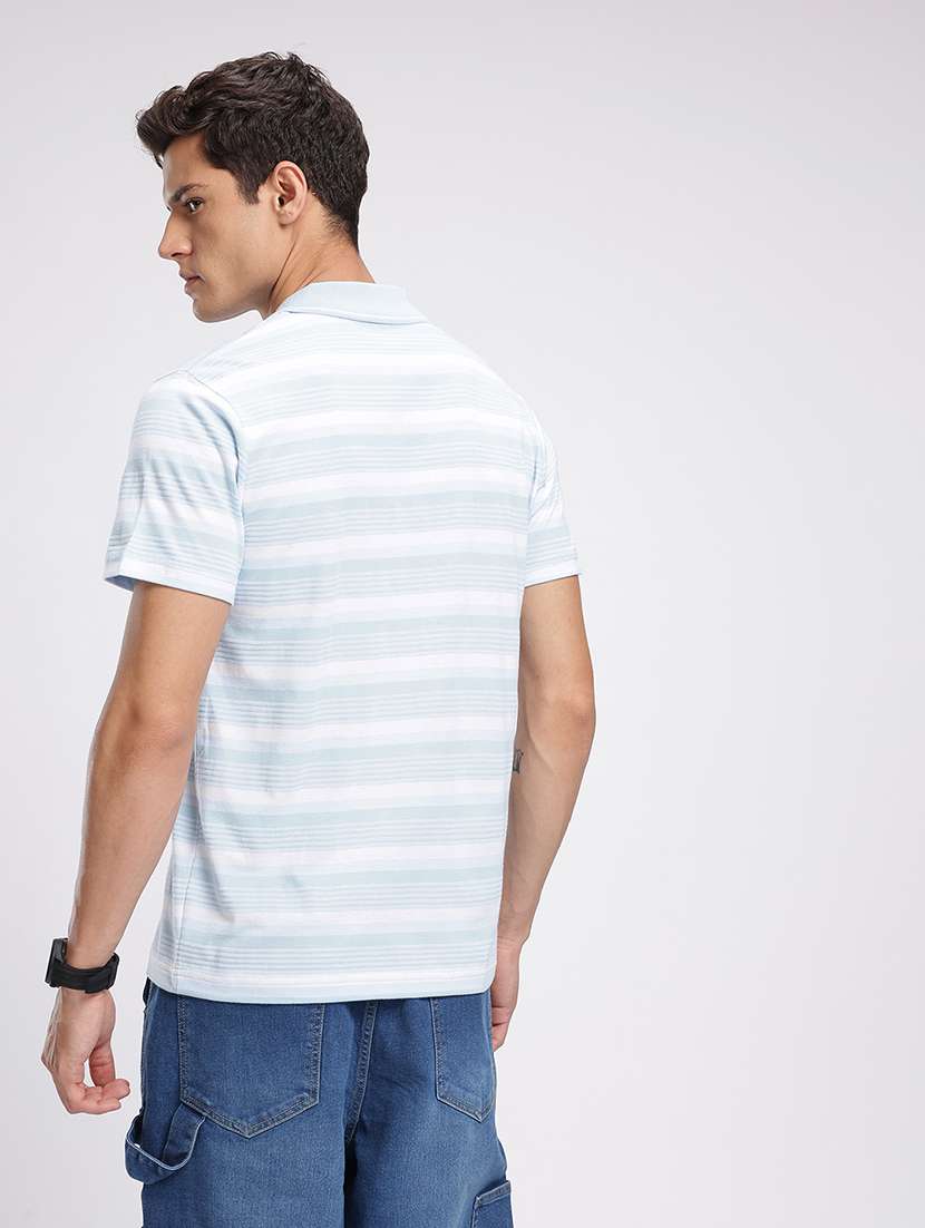 men striped short sleeve regular fit polo t-shirt - 22094404 -  Standard Image - 1