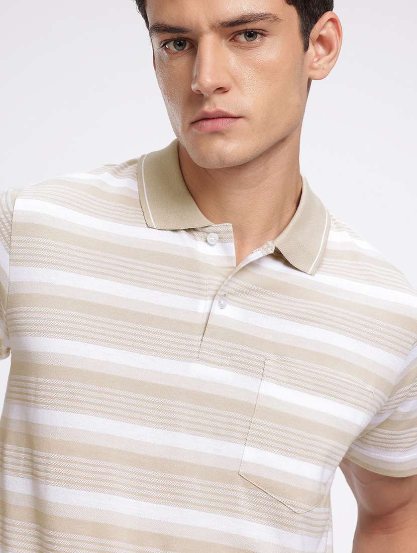 men striped short sleeve regular fit polo t-shirt - 22094405 -  Standard Image - 4