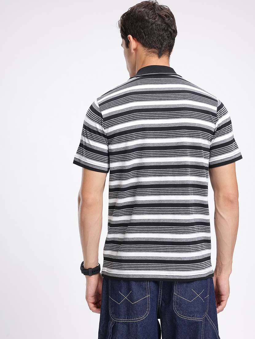 men striped short sleeve regular fit polo t-shirt - 22094406 -  Standard Image - 1