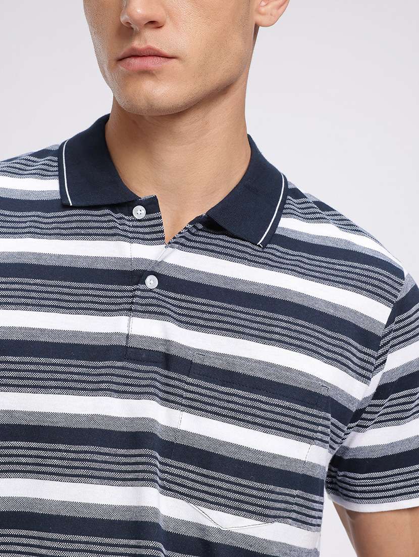 men striped short sleeve regular fit polo t-shirt - 22094407 -  Standard Image - 4