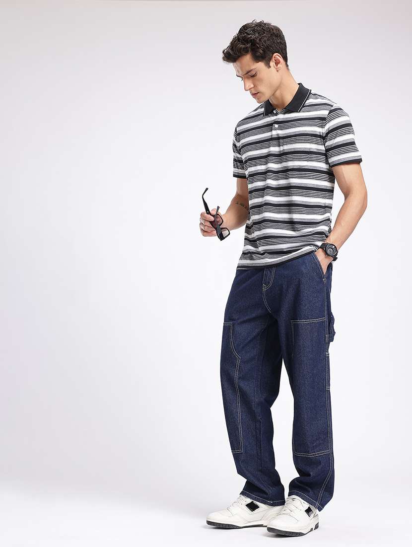 men striped short sleeve regular fit polo t-shirt - 22094410 -  Standard Image - 4