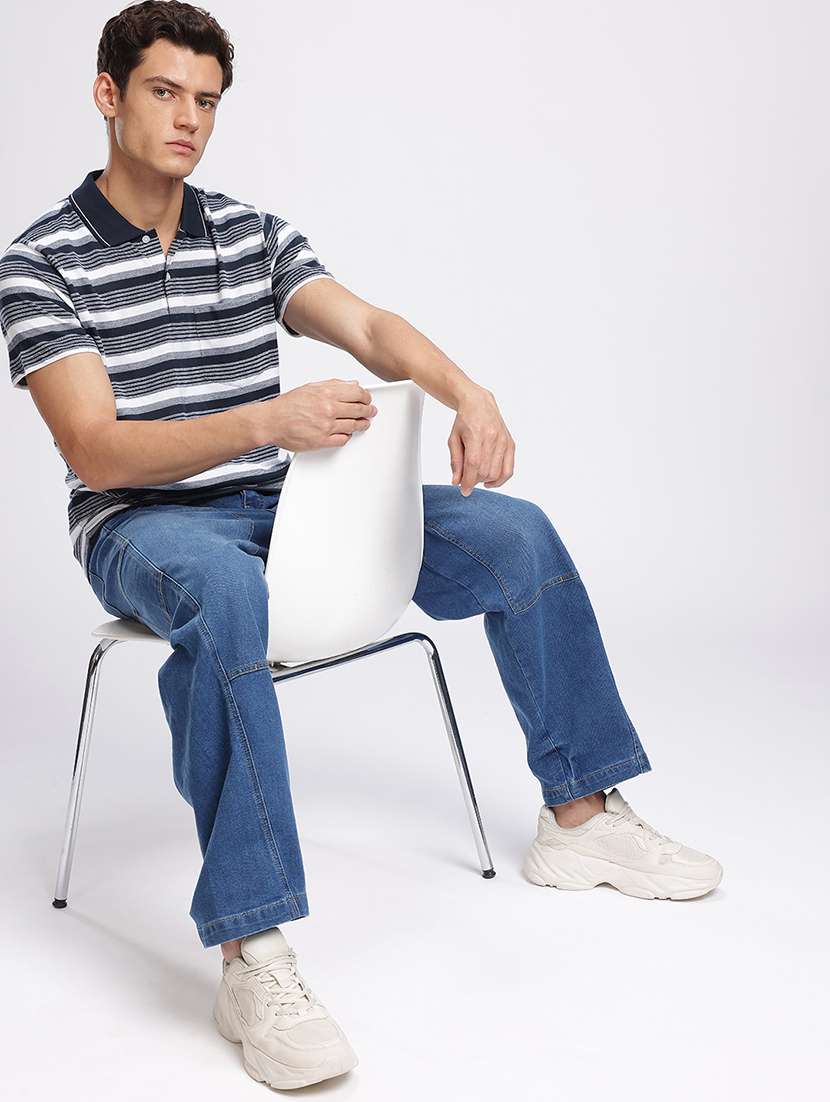 men striped short sleeve regular fit polo t-shirt - 22094411 -  Standard Image - 4