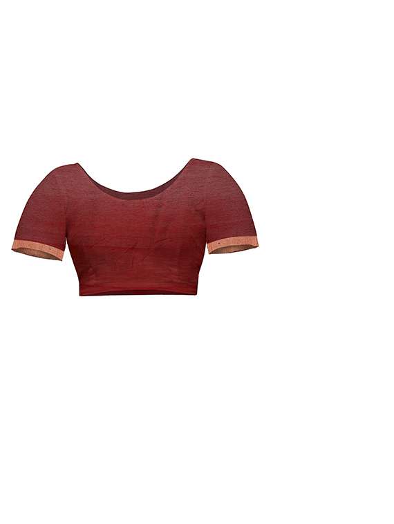 women solid handloom saree with blouse - 22094447 -  Standard Image - 4