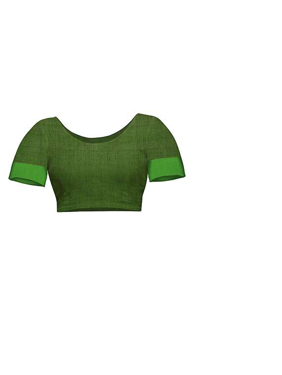 women solid handloom saree with blouse - 22094449 -  Standard Image - 4