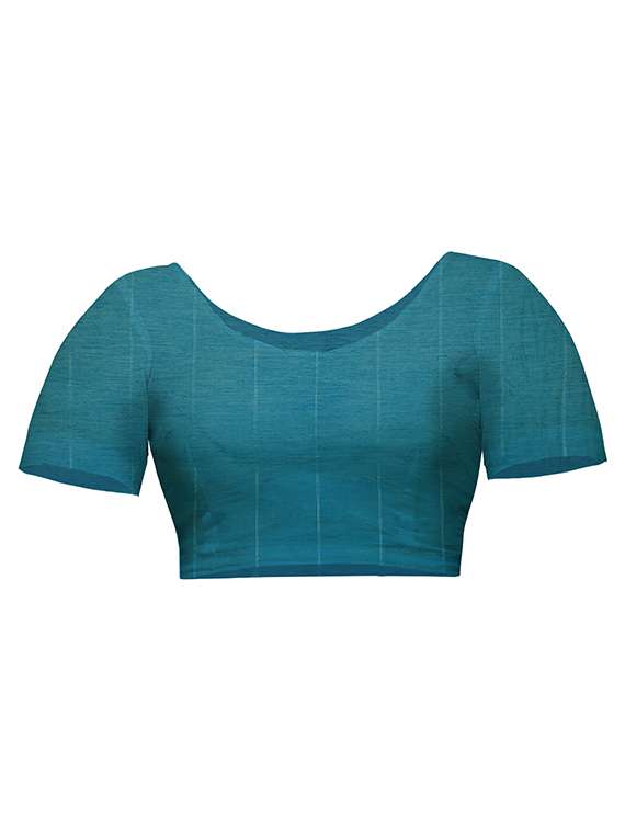 women solid handloom saree with blouse - 22094451 -  Standard Image - 4