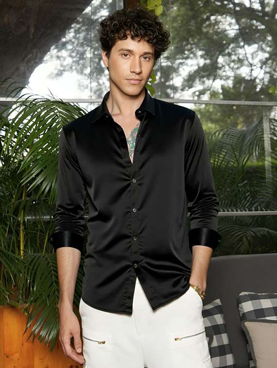 men solid long sleeve regular fit casual shirt - 22094511 -  Standard Image - 1