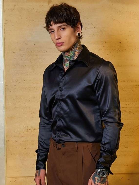 men solid long sleeve regular fit casual shirt - 22094517 -  Standard Image - 1