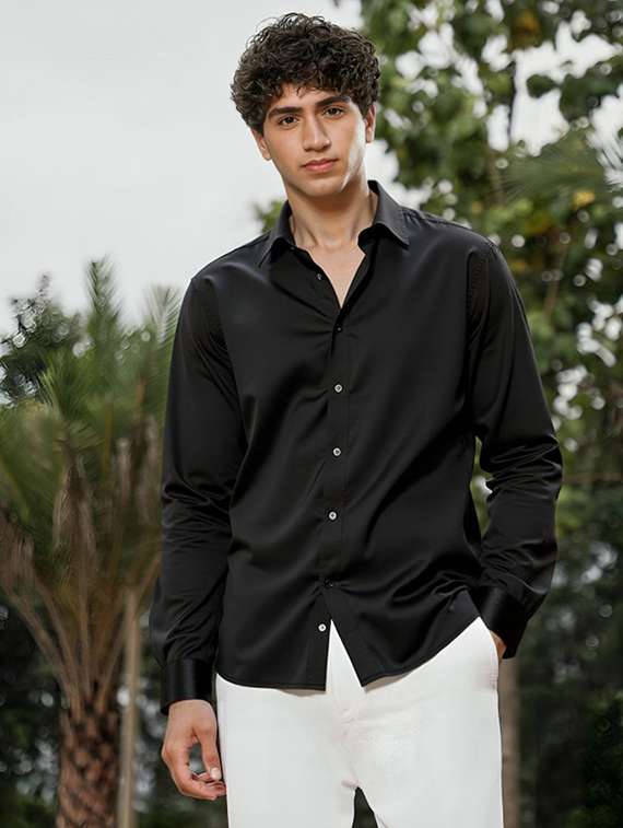 men solid long sleeve regular fit casual shirt - 22094520 -  Standard Image - 1