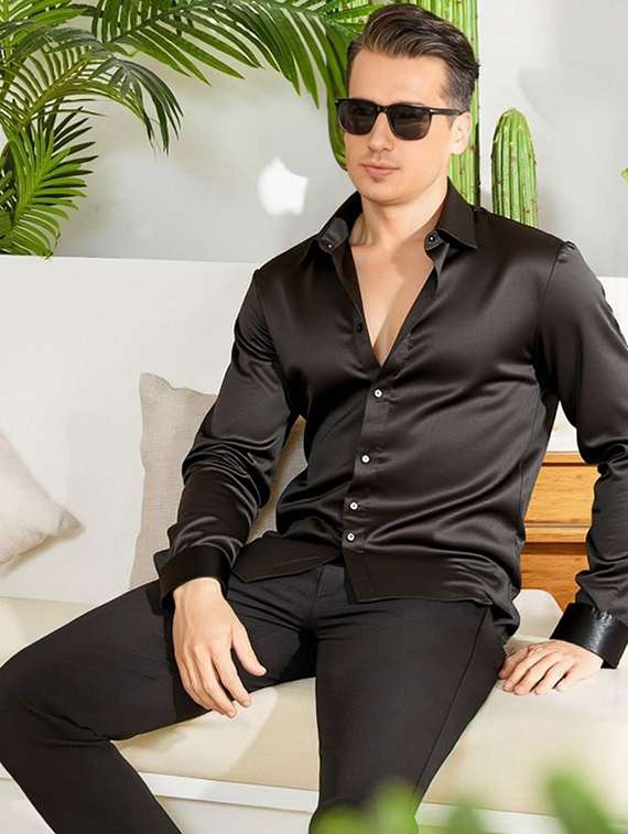 men solid long sleeve regular fit casual shirt - 22094527 -  Standard Image - 1