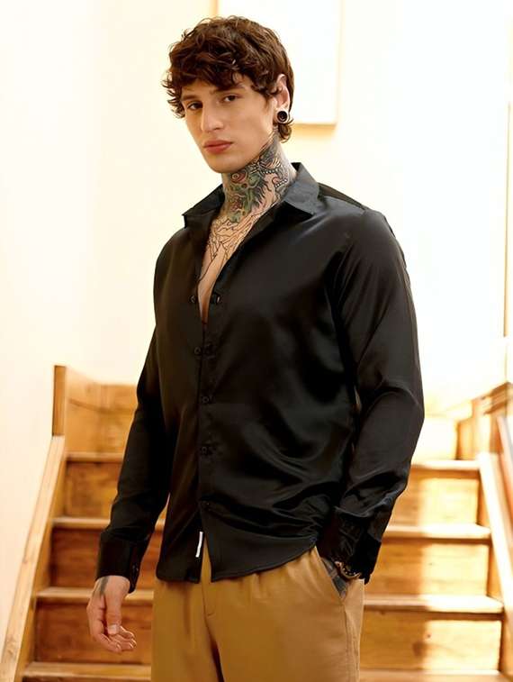 men solid long sleeve regular fit casual shirt - 22094528 -  Standard Image - 1