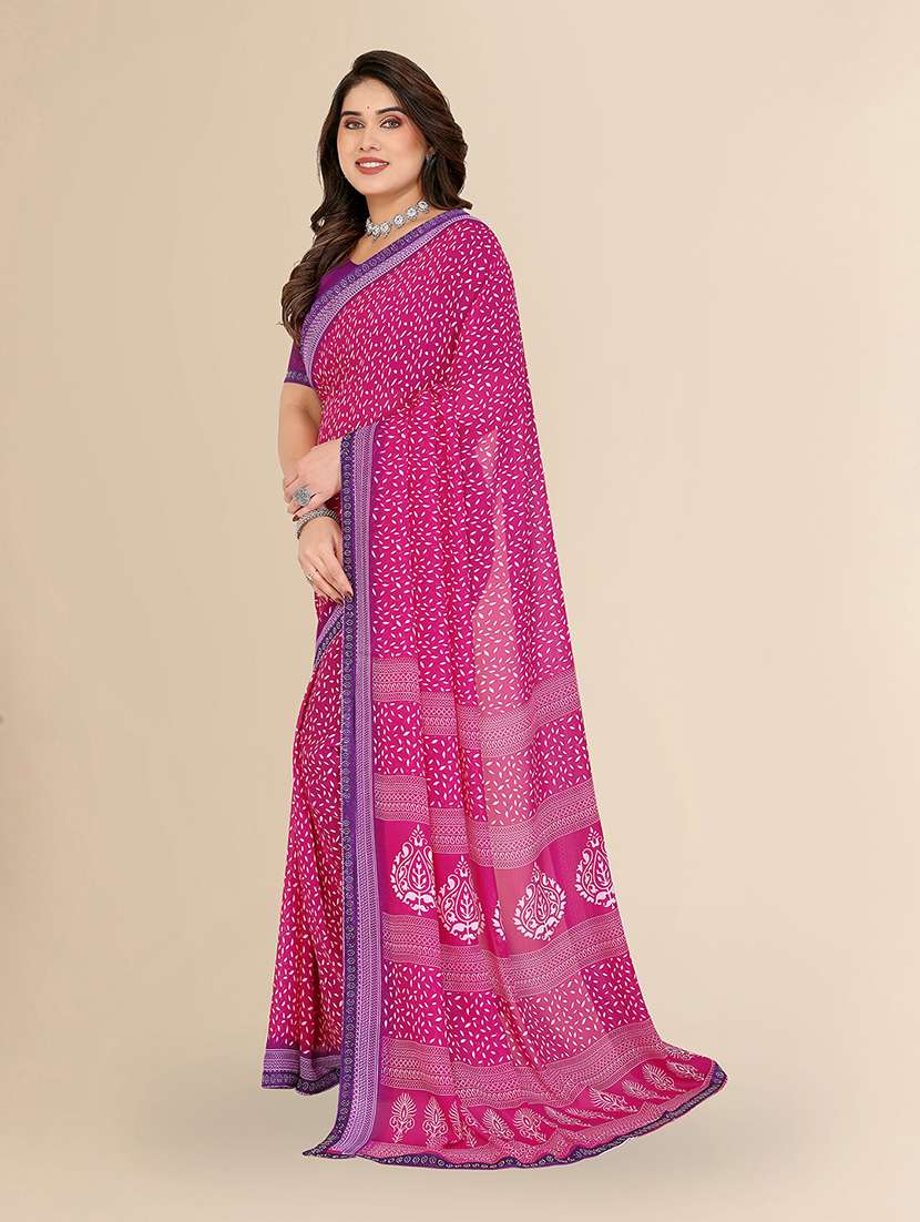 women printed casual wear saree with blouse - 22099389 -  Standard Image - 1