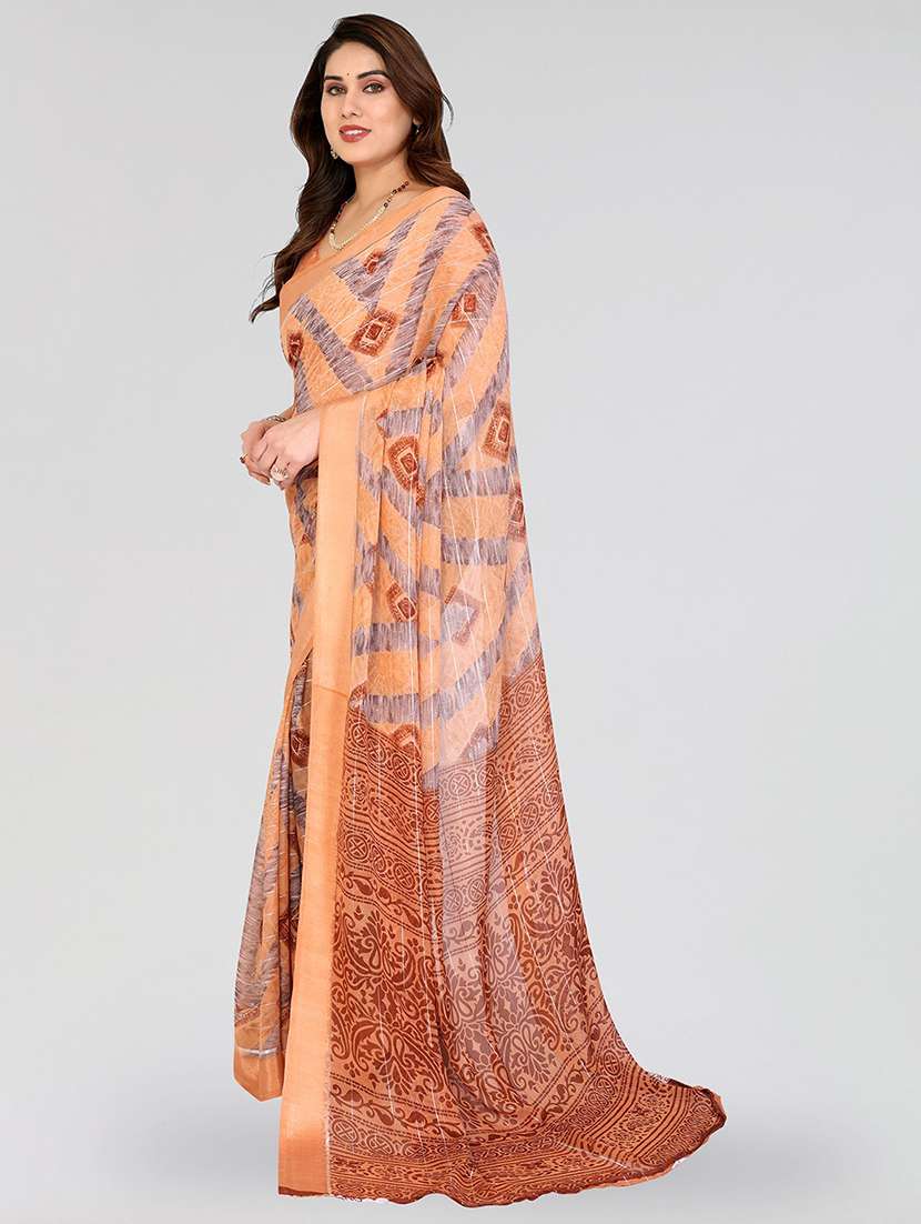 women printed casual wear saree with blouse - 22100164 -  Standard Image - 1