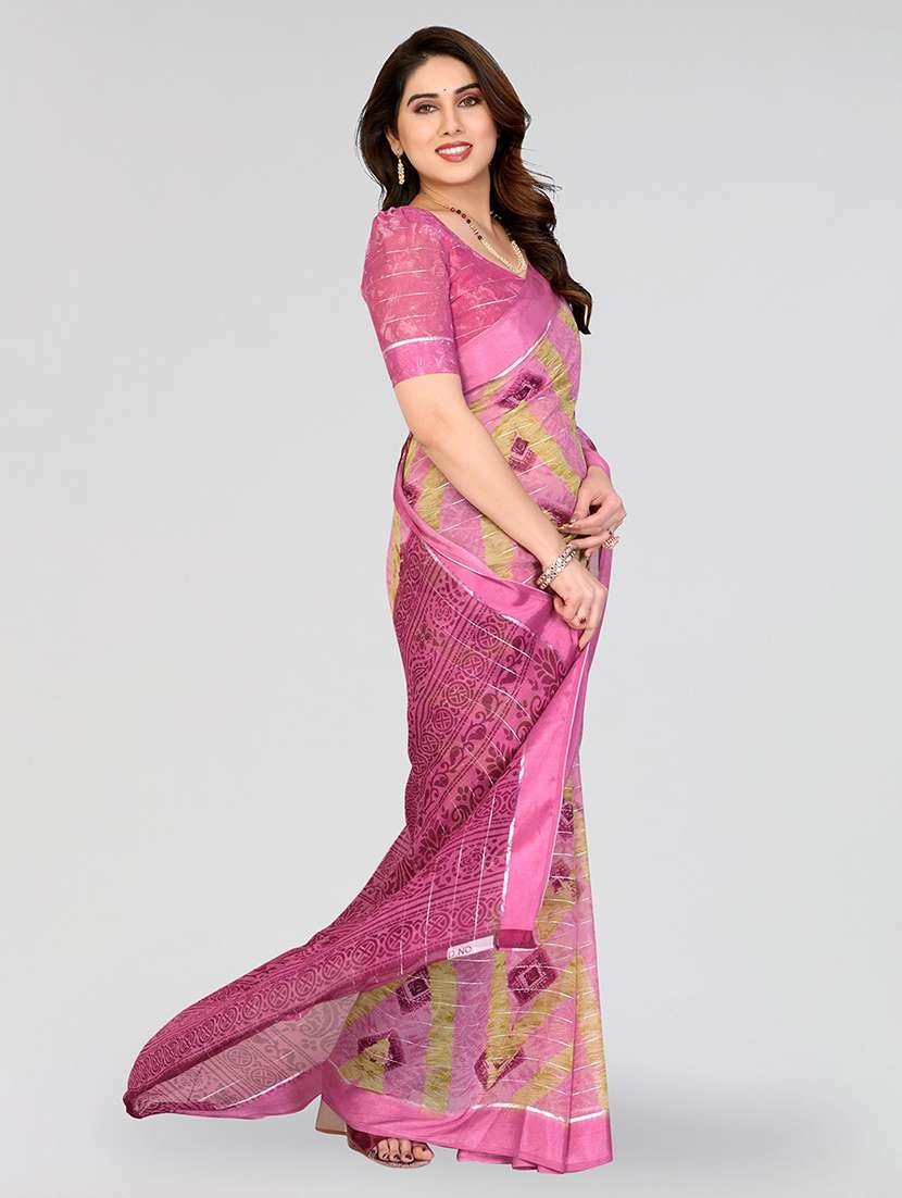 women printed casual wear saree with blouse - 22100165 -  Standard Image - 1