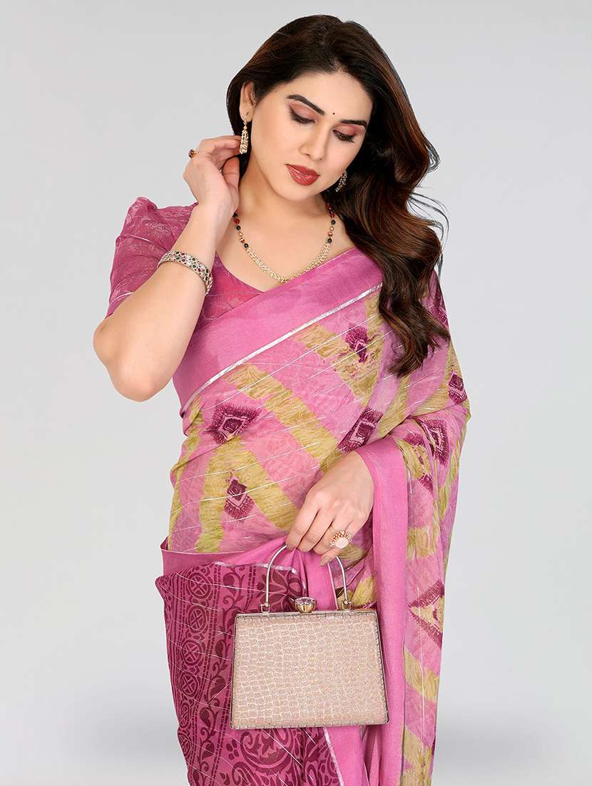 women printed casual wear saree with blouse - 22100165 - Standard Image - 4
