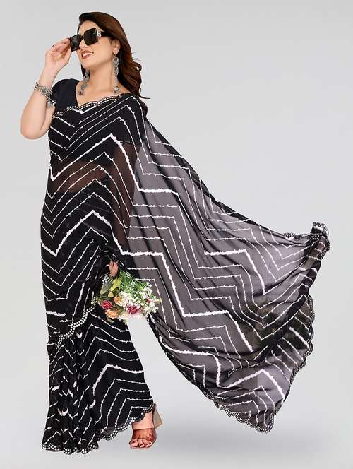women printed casual wear saree with blouse - 22100202 -  Standard Image - 0