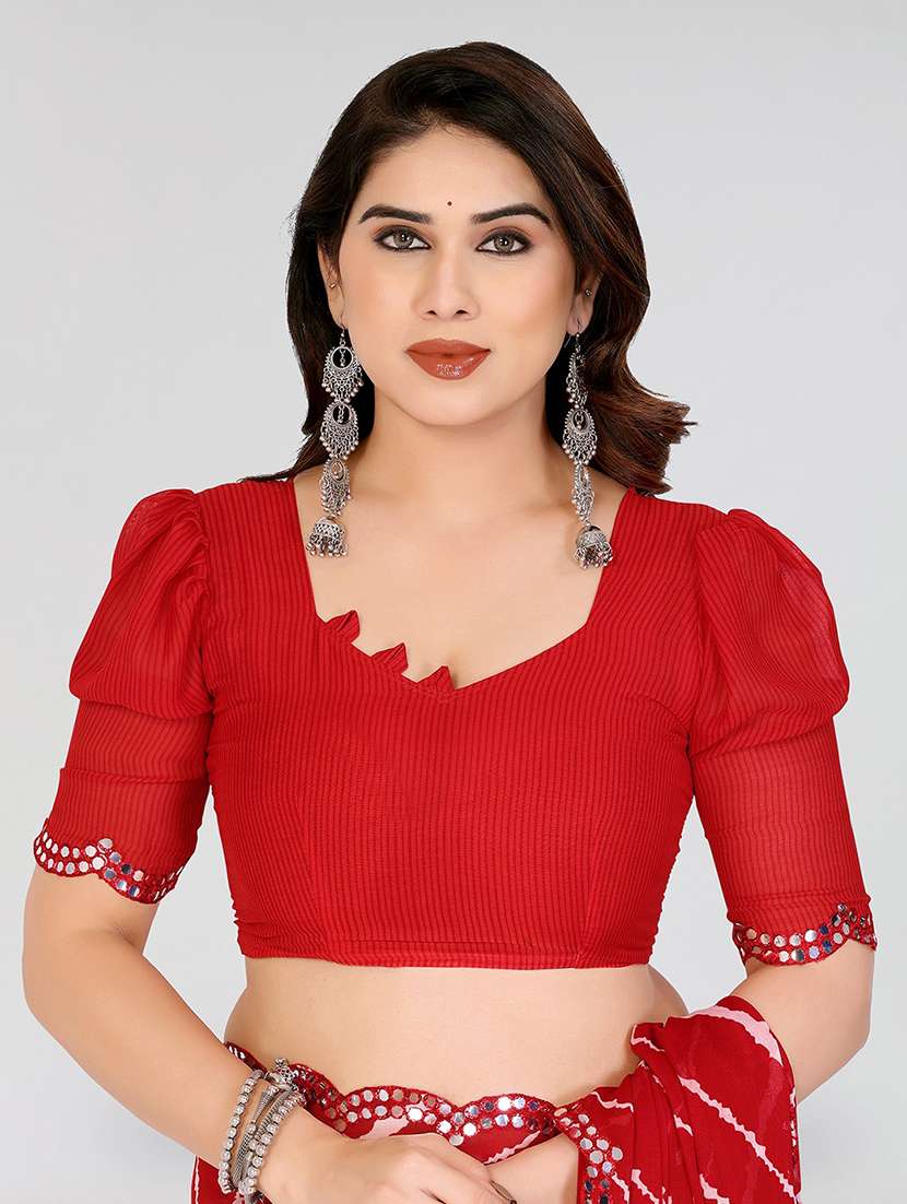 women printed casual wear saree with blouse - 22100204 -  Standard Image - 4