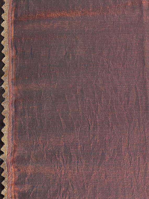 women solid with embellished bordered saree with blouse - 22100384 -  Standard Image - 4