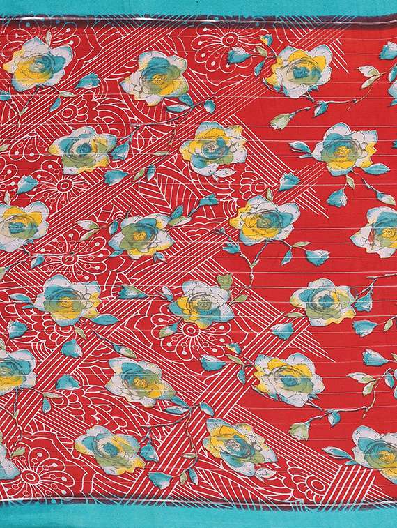 women printed casual wear saree with blouse - 22100392 -  Standard Image - 4