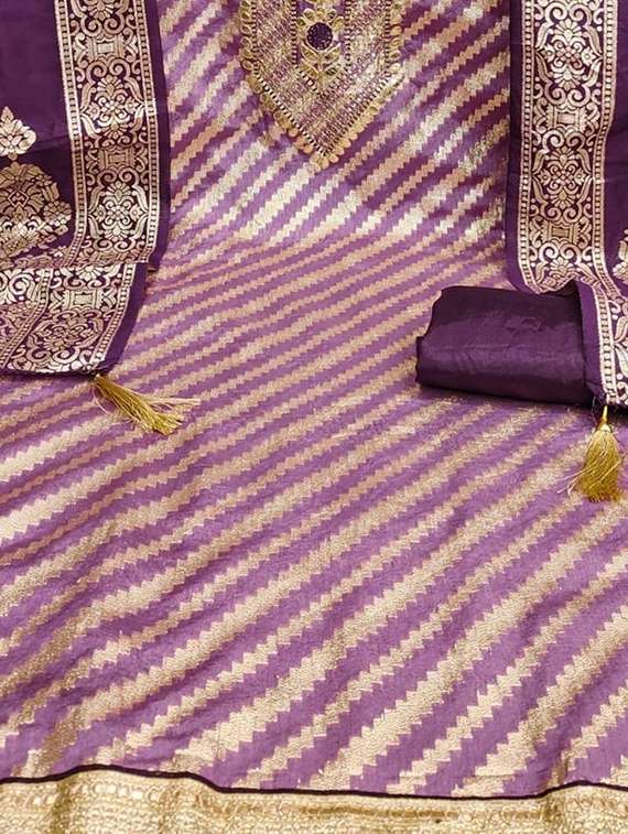 women self design embroidered unstitched suit set - 22100831 - Standard Image - 4
