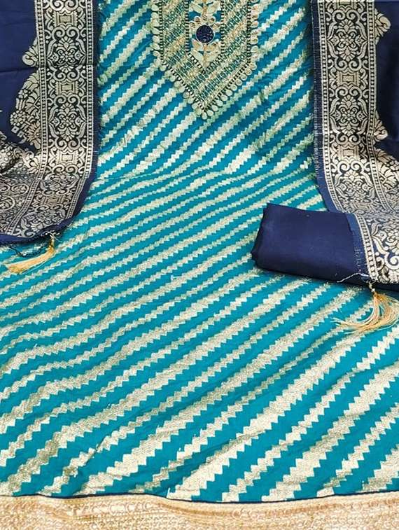 women self design embroidered unstitched suit set - 22100832 - Standard Image - 4