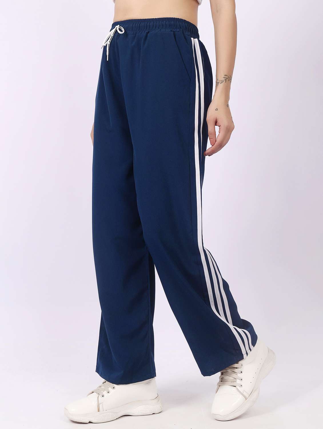 blue polyester regular track pants - 22100912 - Standard Image - 1