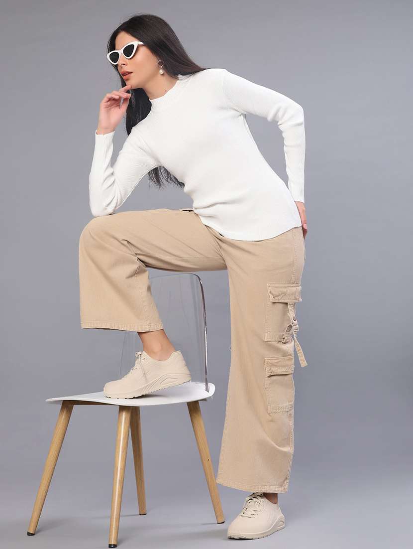 women solid long sleeve pullover - 22101025 -  Standard Image - 4