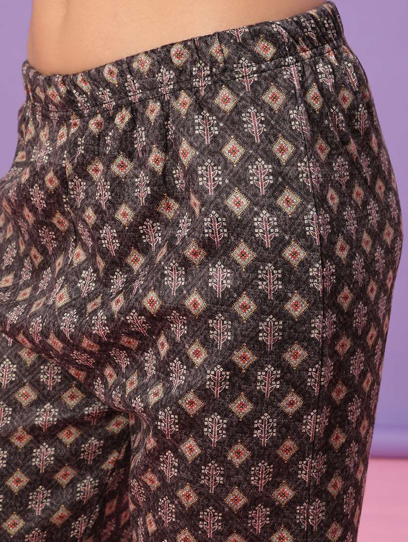 women printed long sleeve kurta pant with dupatta set - 22101042 -  Standard Image - 4