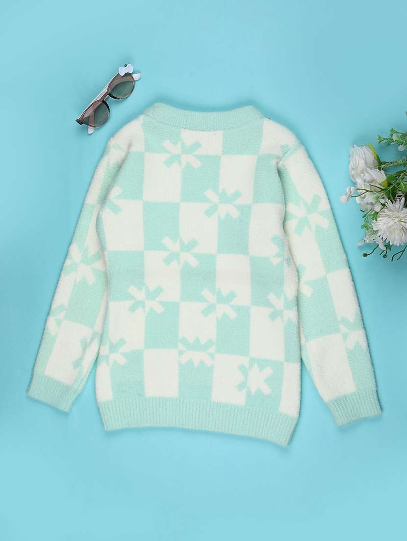 girls self designed long sleeve sweater - 22101054 -  Standard Image - 1
