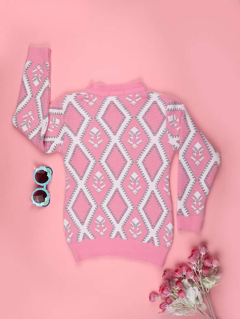 girls self designed long sleeve sweater - 22101056 -  Standard Image - 1