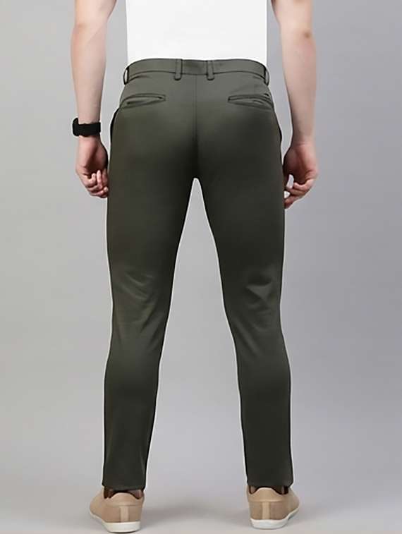 men solid mid rise lsim fit chinos - 22101081 -  Standard Image - 1