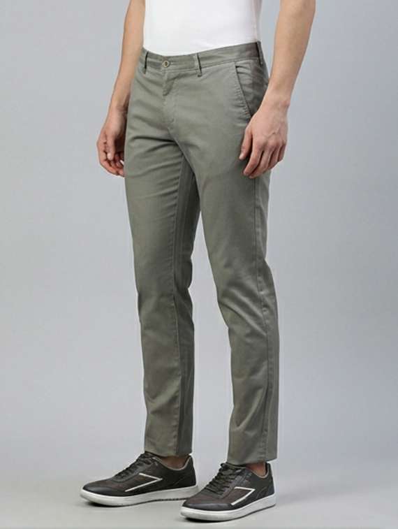 men solid mid rise sim fit chinos - 22101084 -  Standard Image - 1