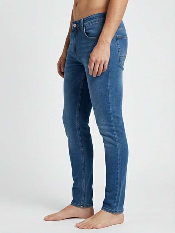 men solid mid rise sim fit jeans - 22101089 -  Standard Image - 1